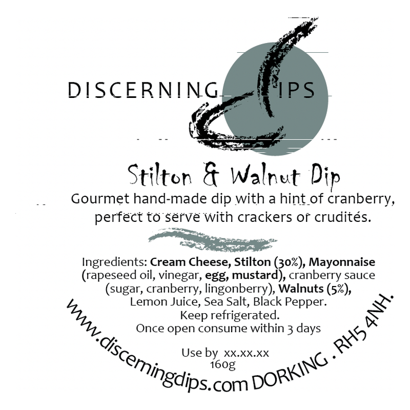 Stilton & Walnut Dip product label