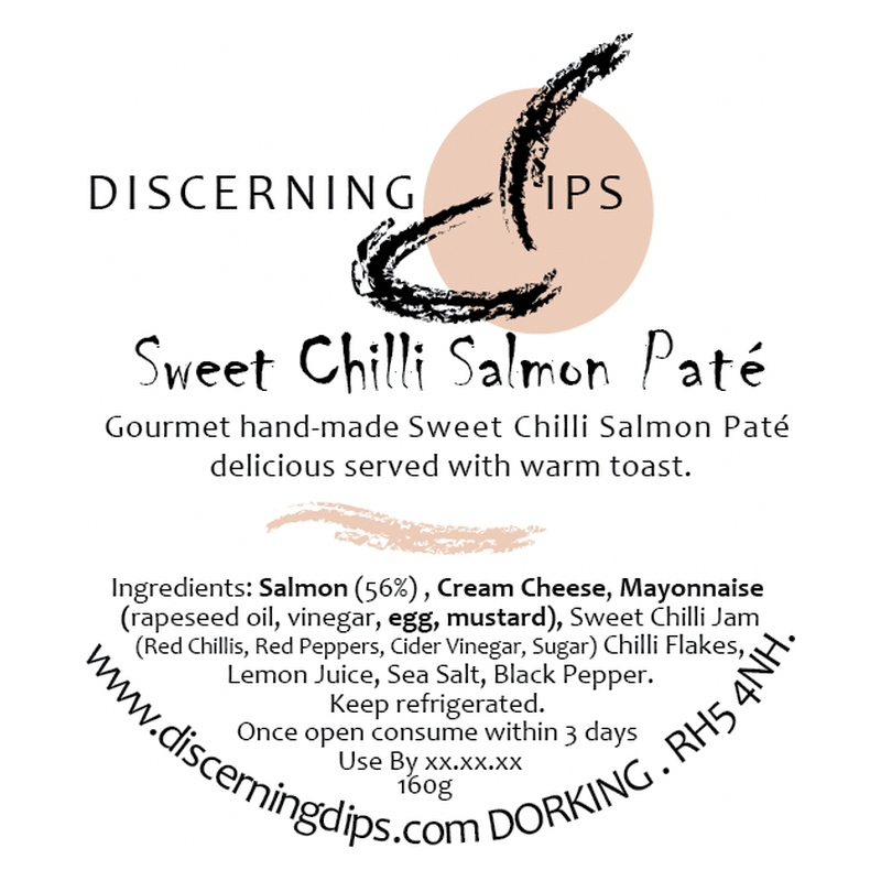 Sweet Chilli Salmon Paté product label